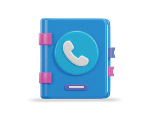 3d contact book icon vector illustration