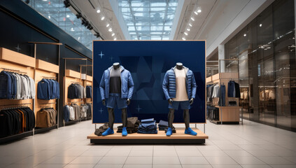 Fototapeta premium blank display screen wall store mock up