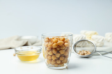 Aquafaba, concept of vegan food and cuisine