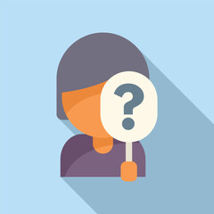 Anonymous person icon flat vector. Hidden human. People avatar face - obrazy, fototapety, plakaty
