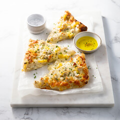 Homemade pizza with chicken and cheese