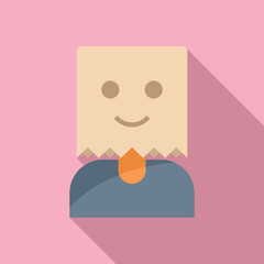 Anonymous packet face icon flat vector. Human customer job. Business person