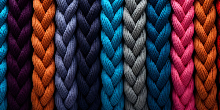showing variety of braids in different colors. This versatile image can be used to represent diversity, fashion, hairstyles, or personal expression, genetive AI