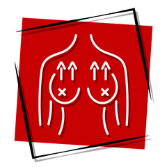 Breast lift red banner in frame. Vector illustration.