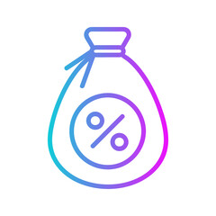 Money Bag Gradient Style in Design Icon