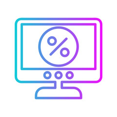 Monitor Gradient Style in Design Icon