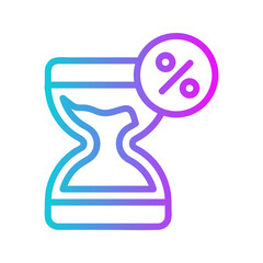 Sand Clock Gradient Style in Design Icon