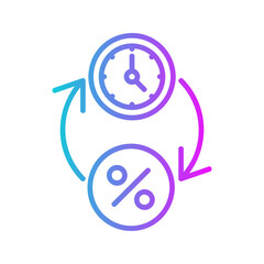 Time Is Money Gradient Style in Design Icon