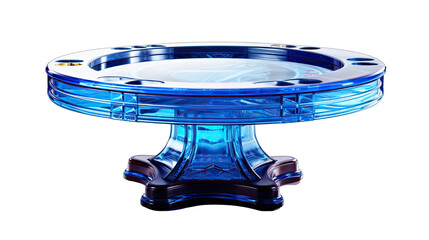 Sapphire Blue Poker Table Isolated on Transparent or White Background, PNG