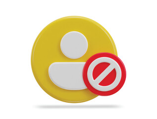 3d user rejection vector icon illustration