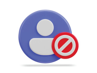 Obraz premium 3d user rejection vector icon illustration