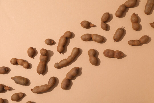 Tamarind, concept of tasty food, fresh tamarind fruit
