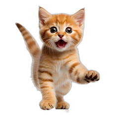 Playful kitten isolated on transparent or white background, png