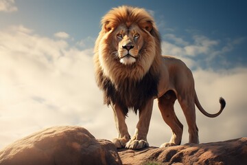 lion on a rock