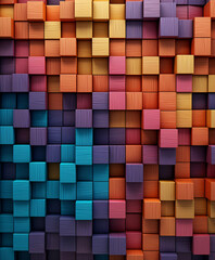 Colorful Wood Brick Wallpaper Vibrant Animation-Style Abstraction with Mesmerizing Colorscapes.