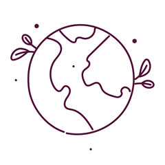 Vector globe earth line icon, sign on white background for your design