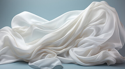 White fabric. Textile isolated on solid background.  - obrazy, fototapety, plakaty