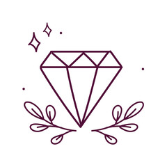 Vector shapes gemstones diamond line art design elements vector illustration