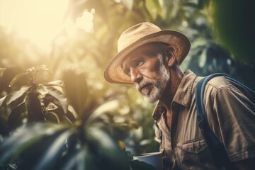 farmer on arabica coffee plantation, AI generated