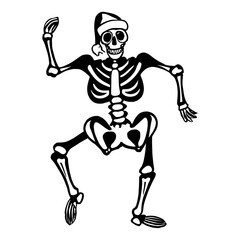 Dancing Christmas skeleton Vector, Skeleton Cut File, Skeleton Bones, Christmas Skeleton parts kit