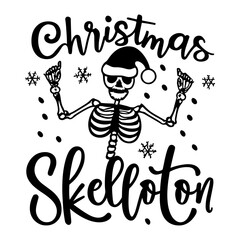 Dancing Christmas skeleton Vector, Skeleton Cut File, Skeleton Bones, Christmas Skeleton parts kit