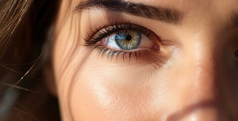 close up of eye with eyelashes