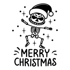 Dancing Christmas skeleton Vector, Skeleton Cut File, Skeleton Bones, Christmas Skeleton parts kit