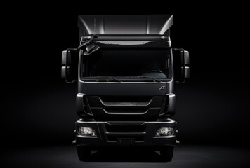 Front view of a truck on a black background
