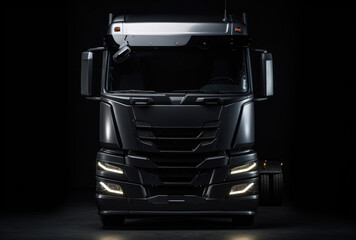 Front view of a truck on a black background