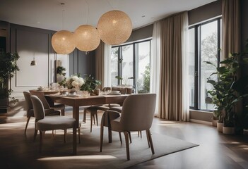 Classic interior design of modern dining room
