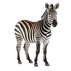 Zebra isolated on transparent background generative ai 