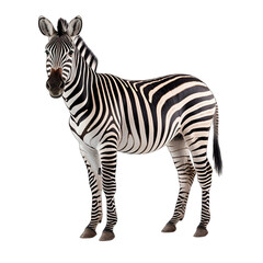 Fototapeta na wymiar Zebra isolated on transparent background generative ai 