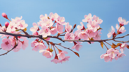 Pink blooming cherry blossom