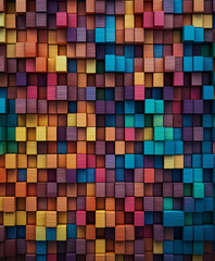 Wood Brick Wallpaper Animated Modular Sculpture with Mesmerizing Abstraction.