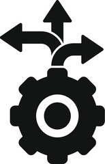 Gear realization direction icon simple vector. Human balance. Ability goal