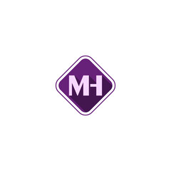  Letter MH logo isolated on white background