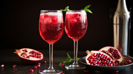 Pomegranate Champagne Cocktails