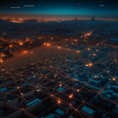 Above the night city there is a network of communications.