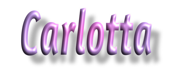 Carlotta - pink color - female name - ideal for websites, emails, presentations, greetings, banners, cards, books, t-shirt, sweatshirt, prints, cricut, silhouette,	