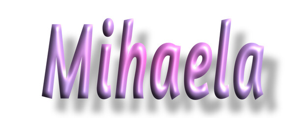 Mihaela - pink color - female name - ideal for websites, emails, presentations, greetings, banners, cards, books, t-shirt, sweatshirt, prints, cricut, silhouette,	