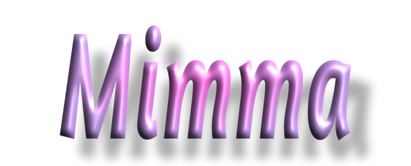 Mimma - pink color - female name - ideal for websites, emails, presentations, greetings, banners, cards, books, t-shirt, sweatshirt, prints, cricut, silhouette,	