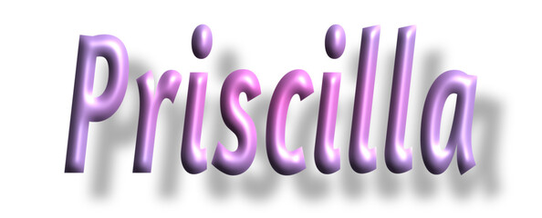 priscilla- pink color - female name - ideal for websites, emails, presentations, greetings, banners, cards, books, t-shirt, sweatshirt, prints, cricut, silhouette,	