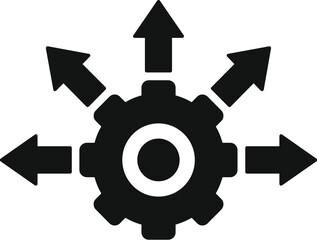 Gear victory success icon simple vector. Human training. Mentor victory