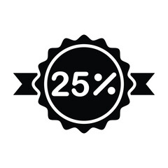 Twenty Five Percent Discount Tag Icon