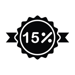 Fifteen Percent Discount Icon