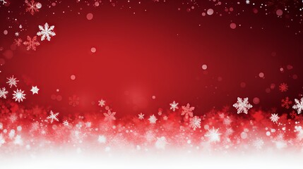 Obraz na płótnie Canvas Red Christmas banner with snowflakes with copy space. Vector illustration of horizontal new year background for headers, posters, cards, and websites.