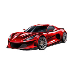 red sports car on a transparent background