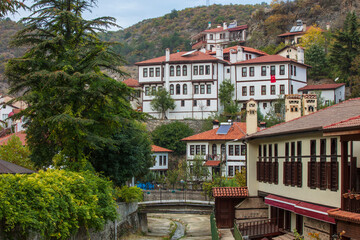 Obraz premium Bolu's beautiful district is a view of Goynuk and historical Ottoman houses.