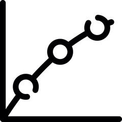 Marked Scatter With Straight Lines Icon