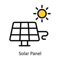 Solar Panel vector Filled outline Design illustration. Symbol on White background EPS 10 File